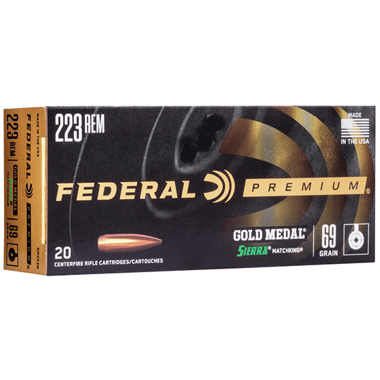 FED GOLD MEDAL 223REM 69GR SIE MK BTHP 20/10 - Ammunition